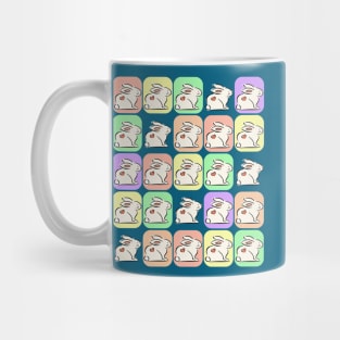White Bunnies Patchwork Mug